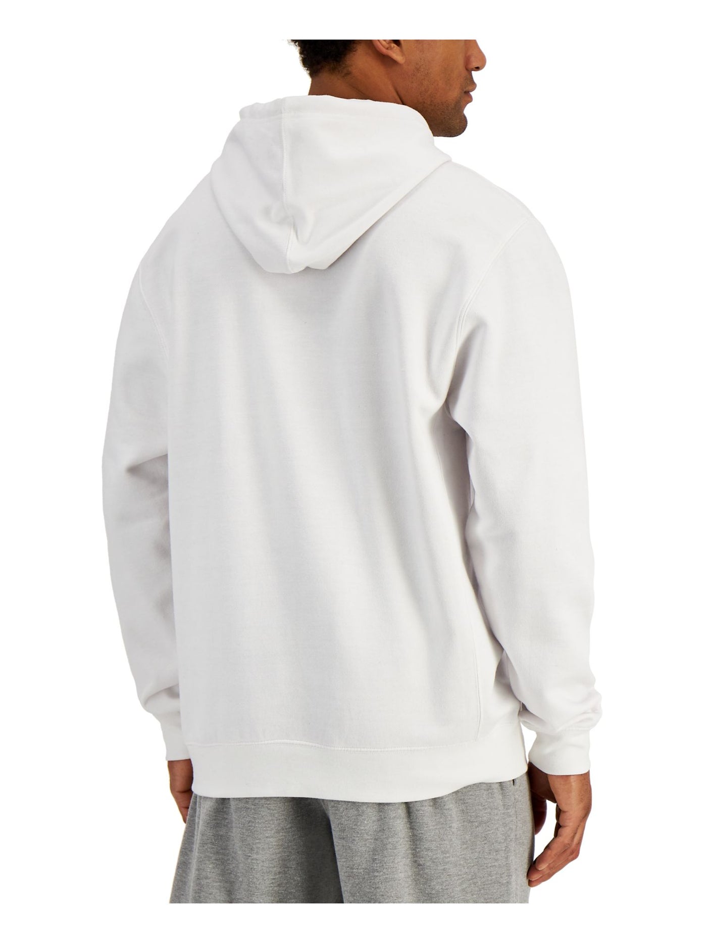 RUSSELL ATHLETIC Mens Santiago White Graphic Draw String Hoodie S
