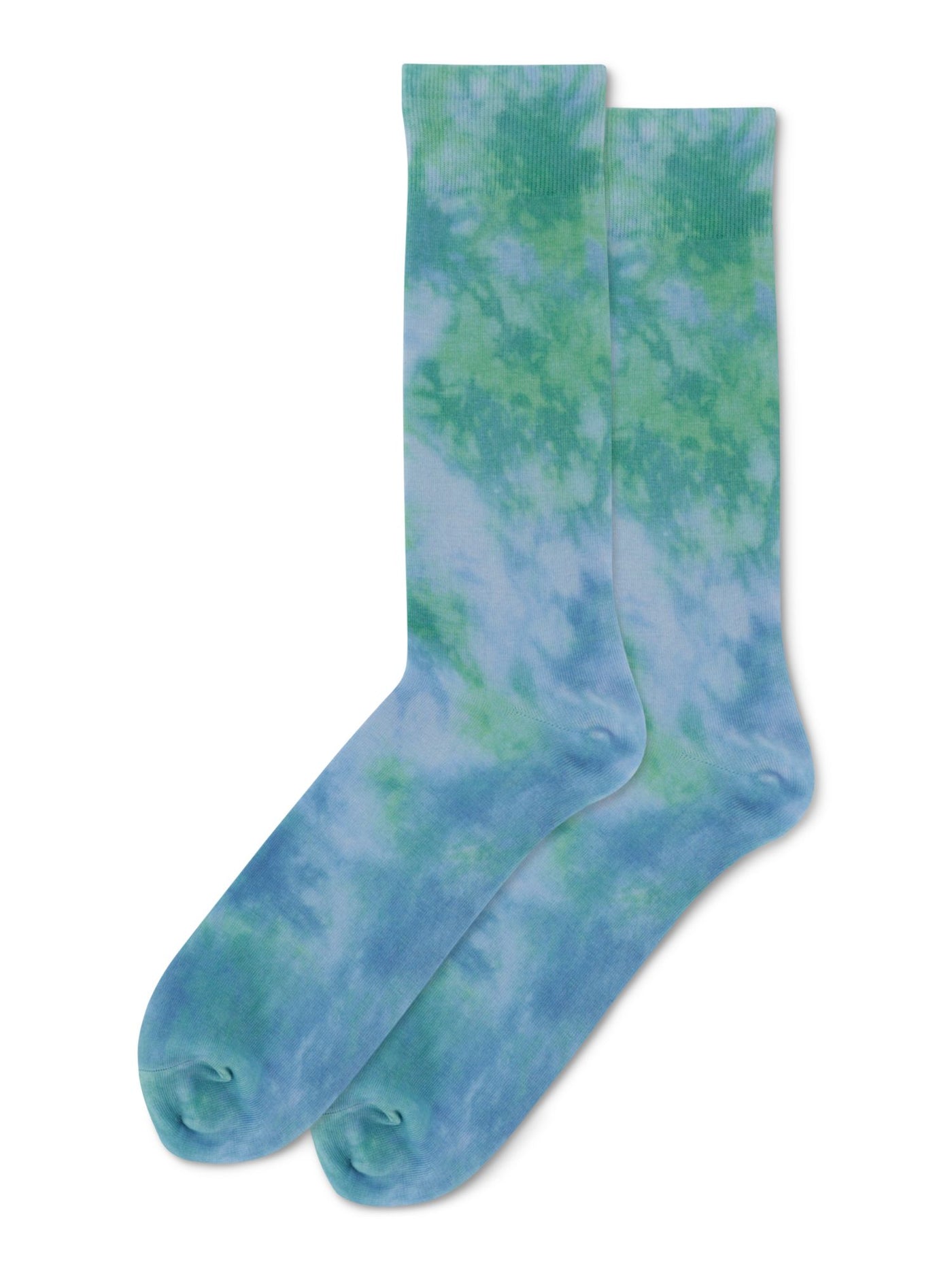 HOT SOX Mens Blue Tie Dye Arch Support Seamless Casual Crew Socks 6-12.5