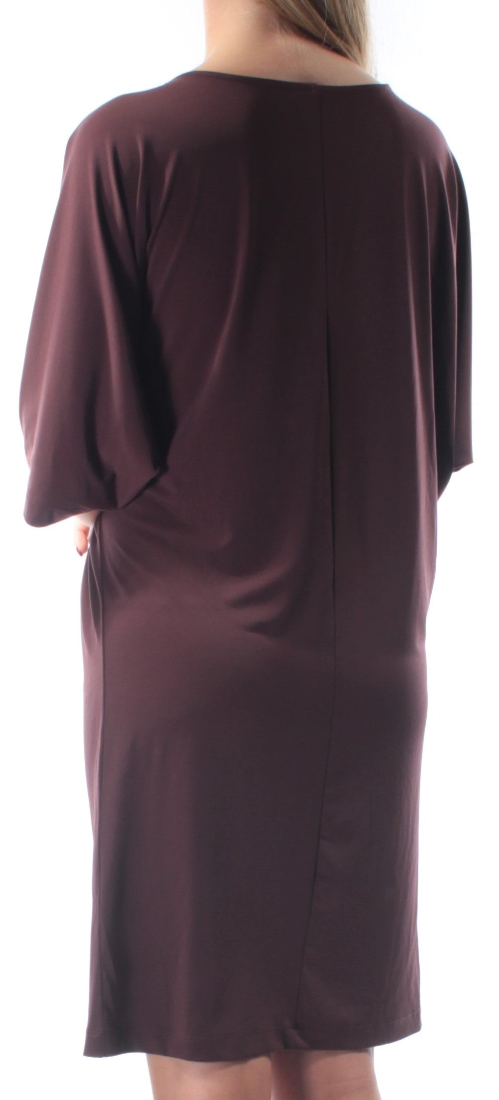 BAR III Womens Purple Dolman Sleeve Jewel Neck Knee Length Dress