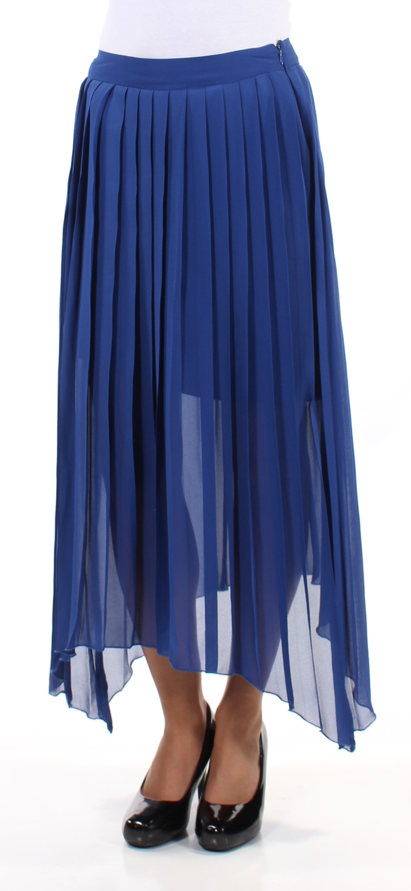 KENSIE Womens Blue Pleated Maxi Skirt