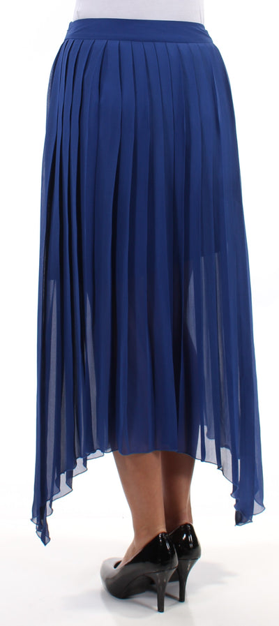 KENSIE Womens Blue Pleated Maxi Skirt