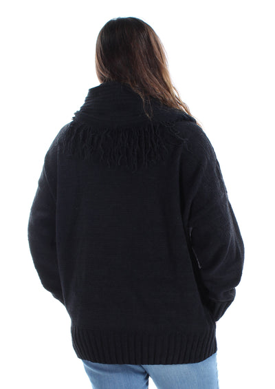 CHARTER CLUB Womens Black W/ Scarf Long Sleeve Jewel Neck Sweater Plus Size: XL