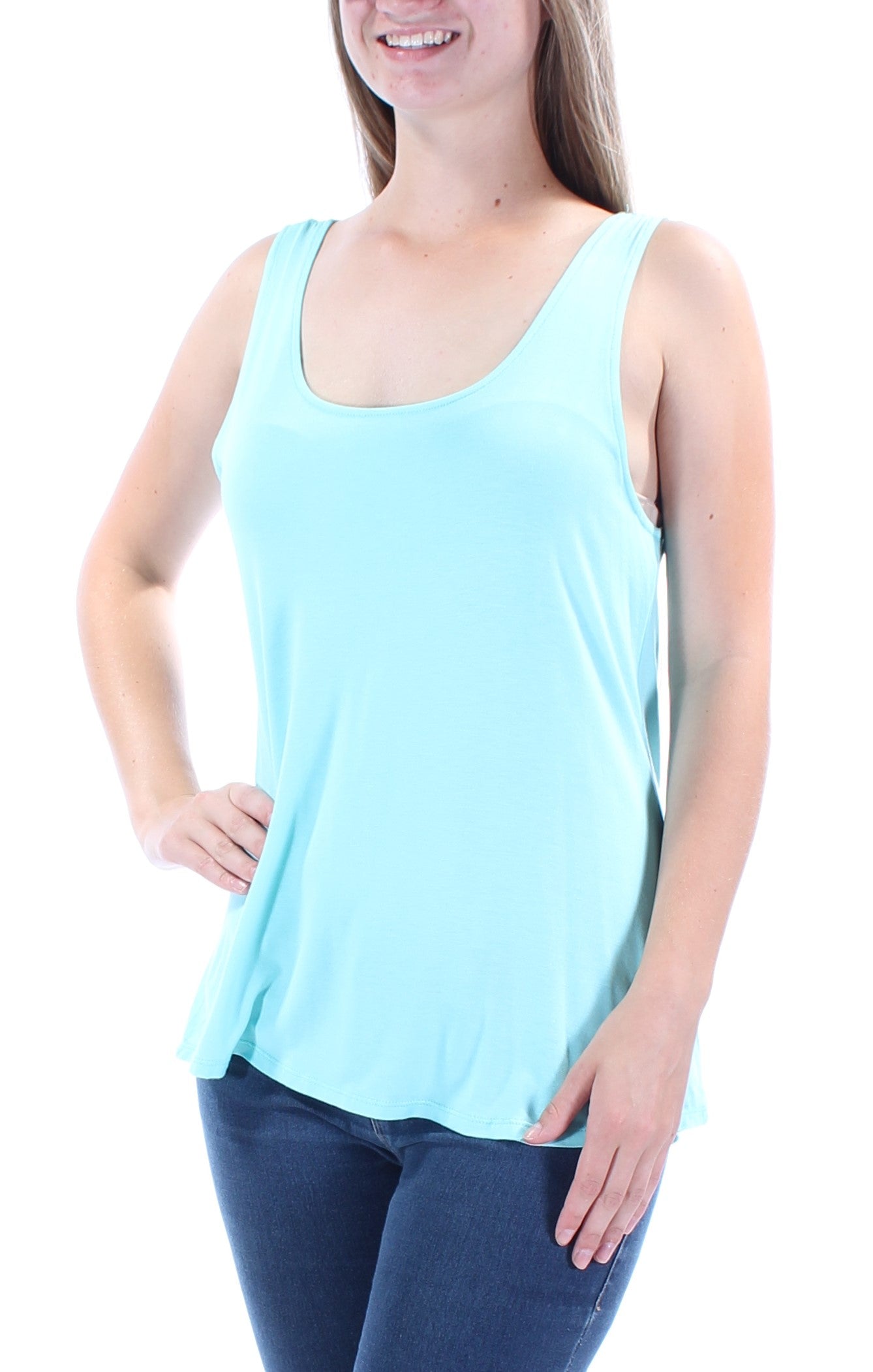 ULTRA FLIRT Womens Green Sleeveless Scoop Neck Vest Top