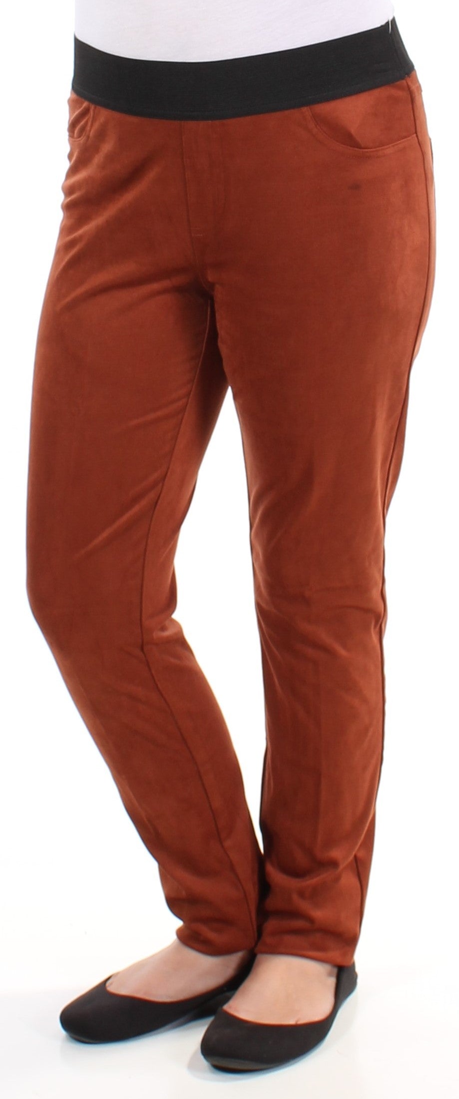 INC Womens Brown Faux Suede Skinny Pants