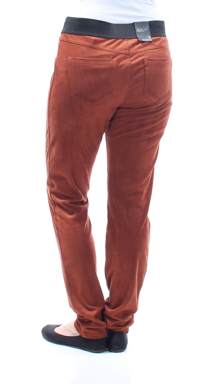 INC Womens Brown Faux Leather Pants