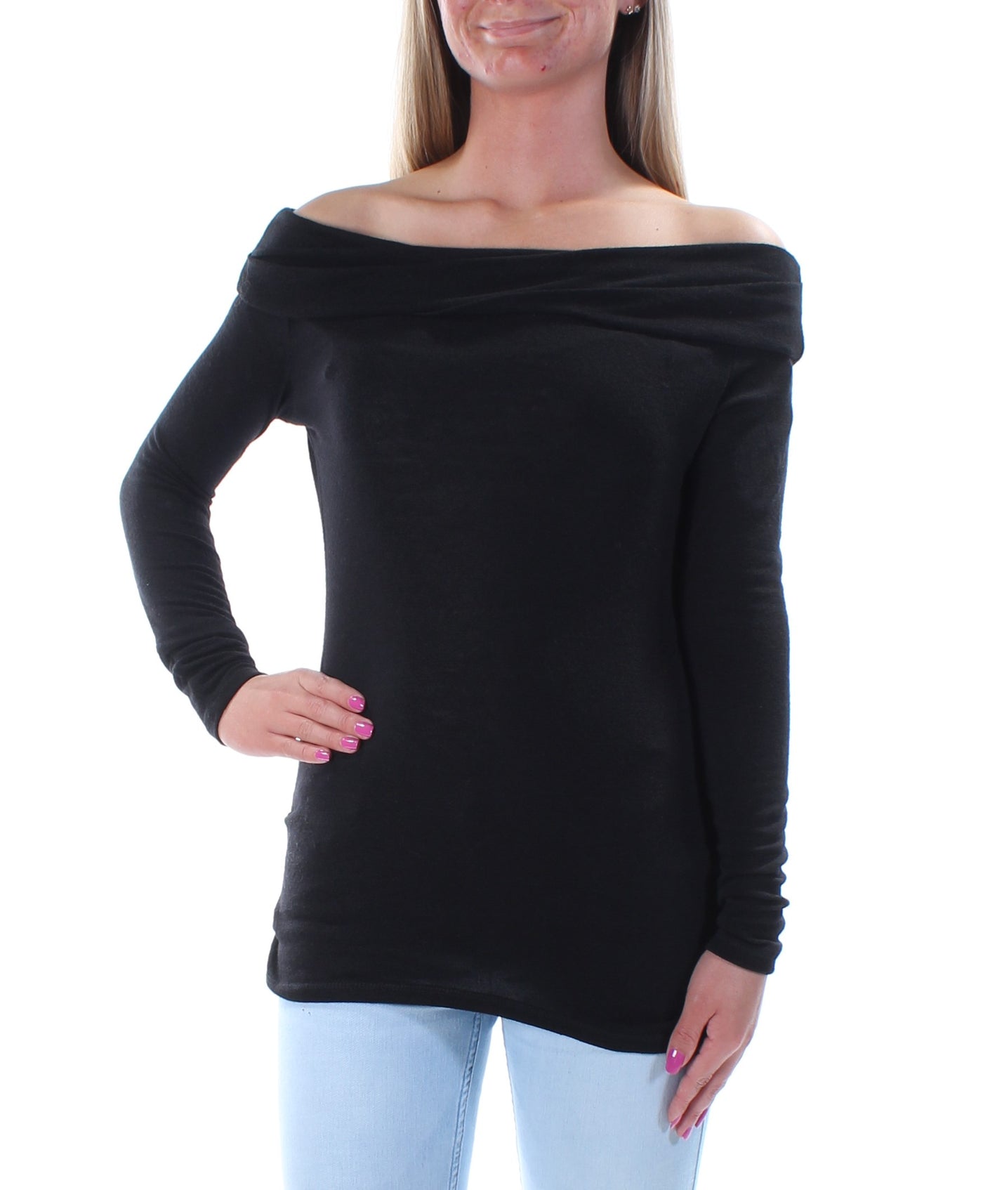 RACHEL ROY Womens Long Sleeve Off Shoulder Top