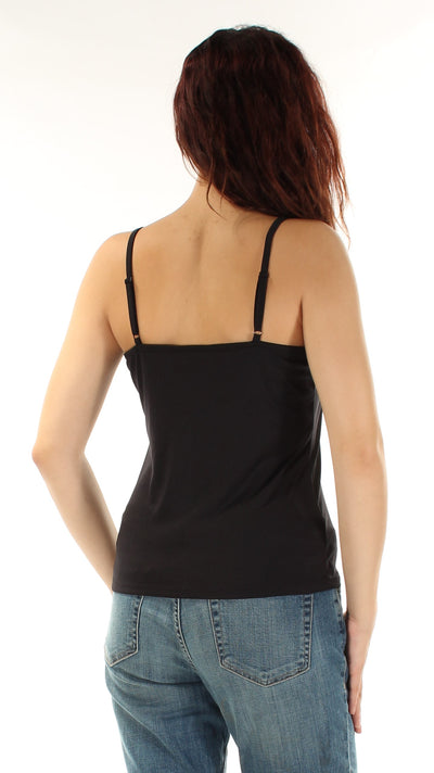 INC Womens Black Low Back Spaghetti Strap Scoop Neck Top