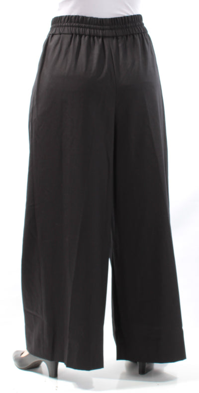 ANNE KLEIN Womens Black Tie Wide Leg Pants 4