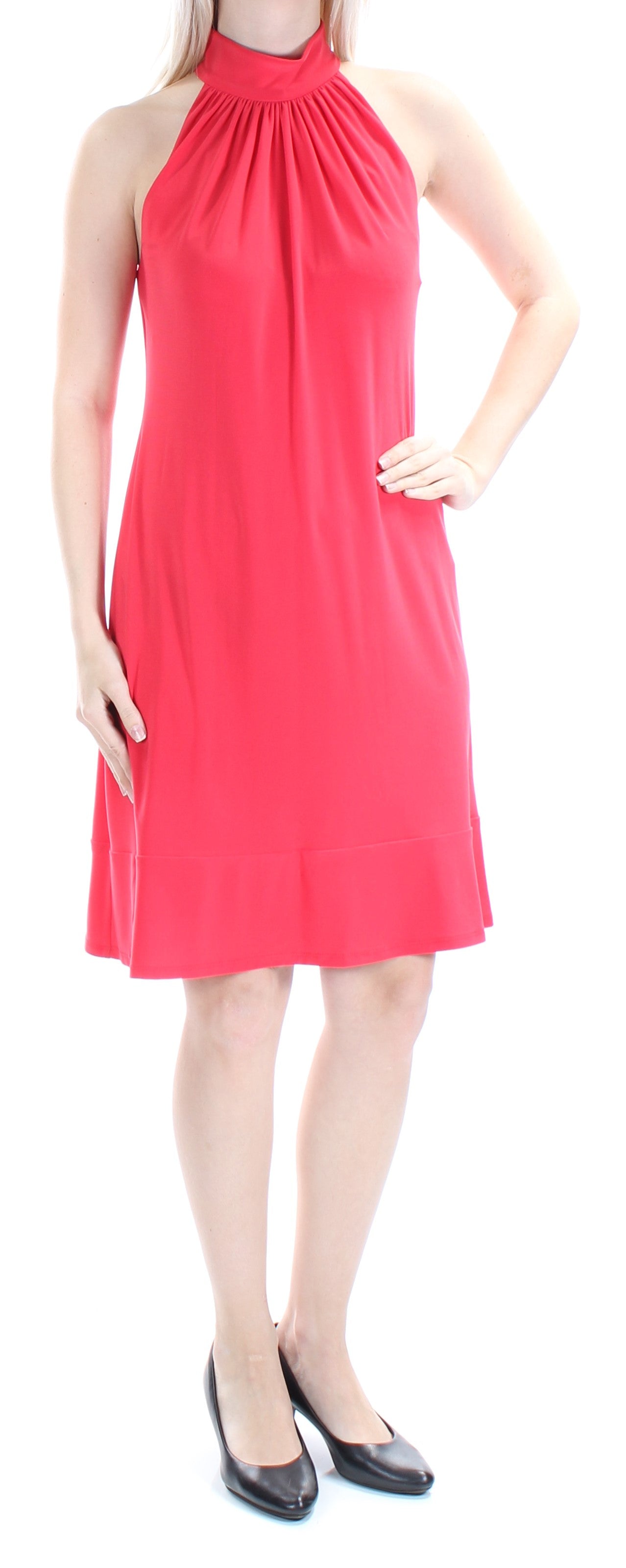 AMERICAN LIVING Womens Coral Sleeveless Jewel Neck Above The Knee Dress