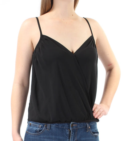 1. STATE Womens Black Spaghetti Strap V Neck Body Suit Top