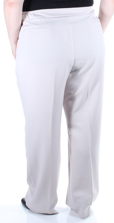 ANNE KLEIN Womens Beige Wear To Work High Waist Pants