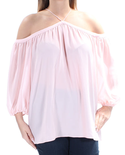 1. STATE Womens Light Purple Long Sleeve Off Shoulder Top