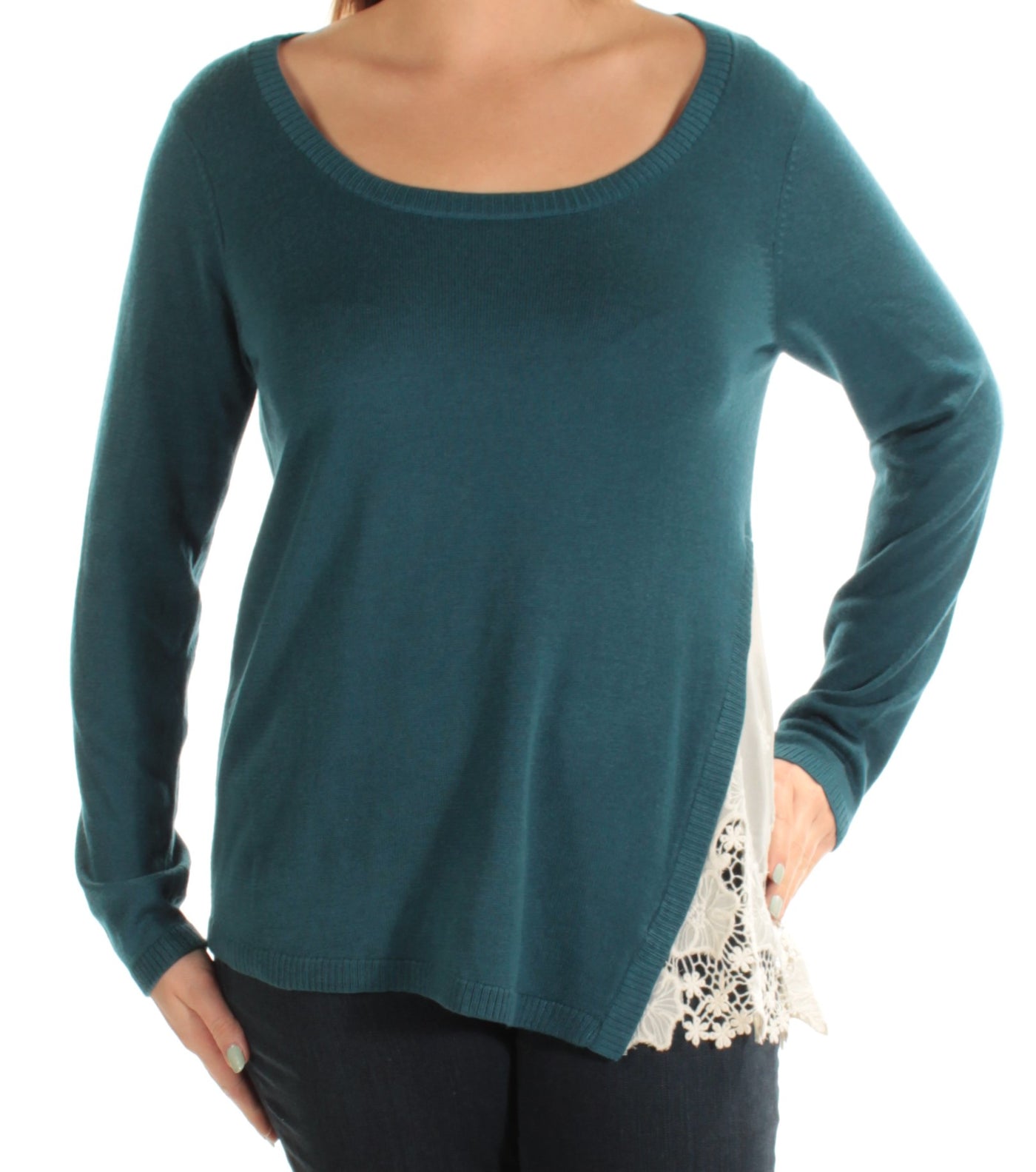 KENSIE Womens Long Sleeve Scoop Neck Top