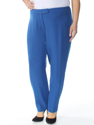 ANNE KLEIN Womens Blue Formal Straight leg Pants