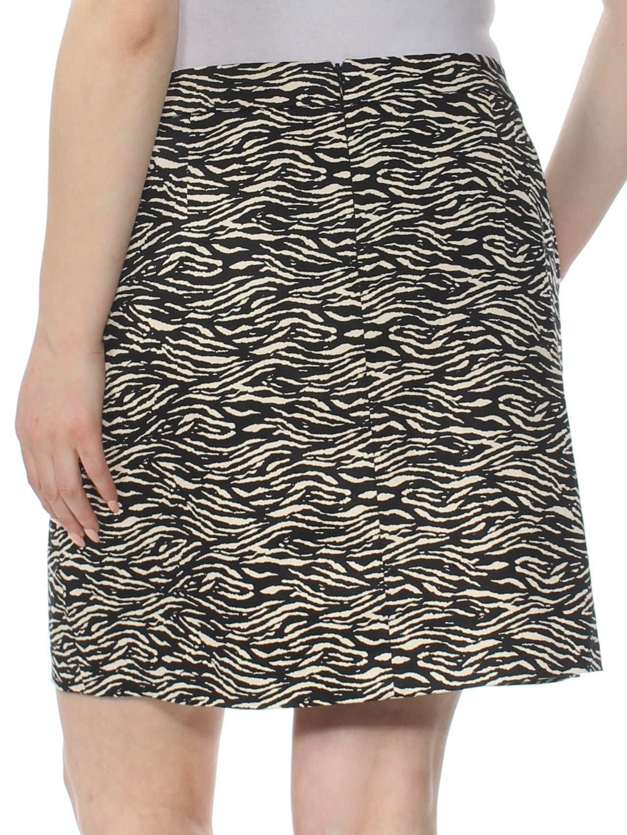 X BY XSCAPE Womens Black Printed Above The Knee Wear To Work A-Line Skirt