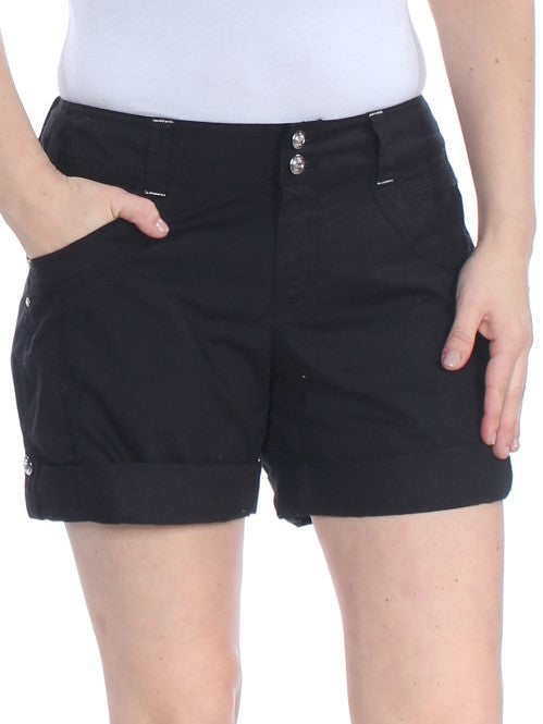 INC Womens Black Cuffed Shorts