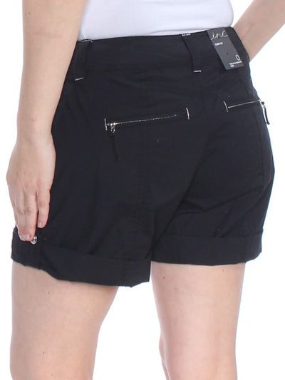 INC Womens Black Cuffed Shorts