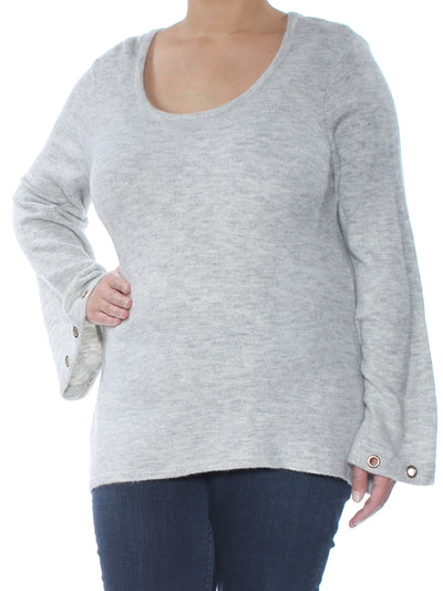 KENSIE Womens Bell Sleeve Scoop Neck Sweater