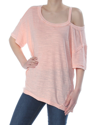 WE THE FREE Womens Pink Long Sleeve Scoop Neck Top