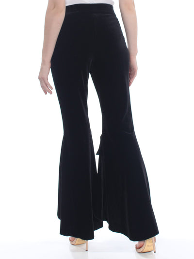 INC Womens Black Velvet Slit-leg Pants