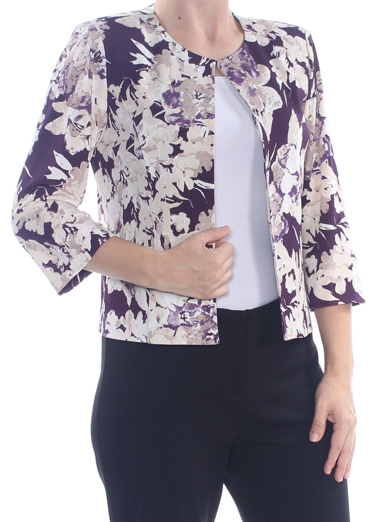 JESSICA HOWARD Womens Floral Wear To Work Jacket