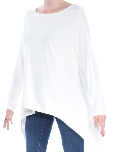 1. STATE Womens Ivory Twist-back Long Sleeve Crew Neck Sweater