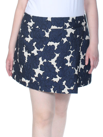 MAISON JULES Womens Navy Floral Mini Skirt