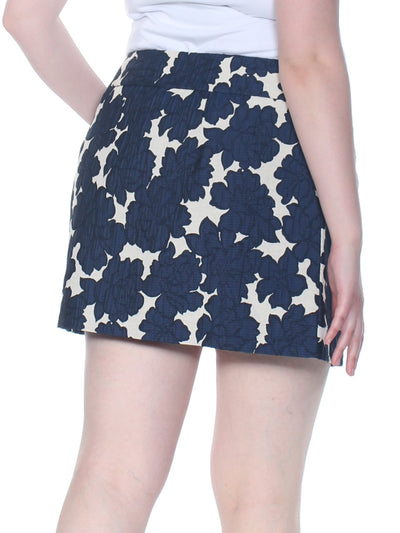 MAISON JULES Womens Navy Floral Mini Skirt