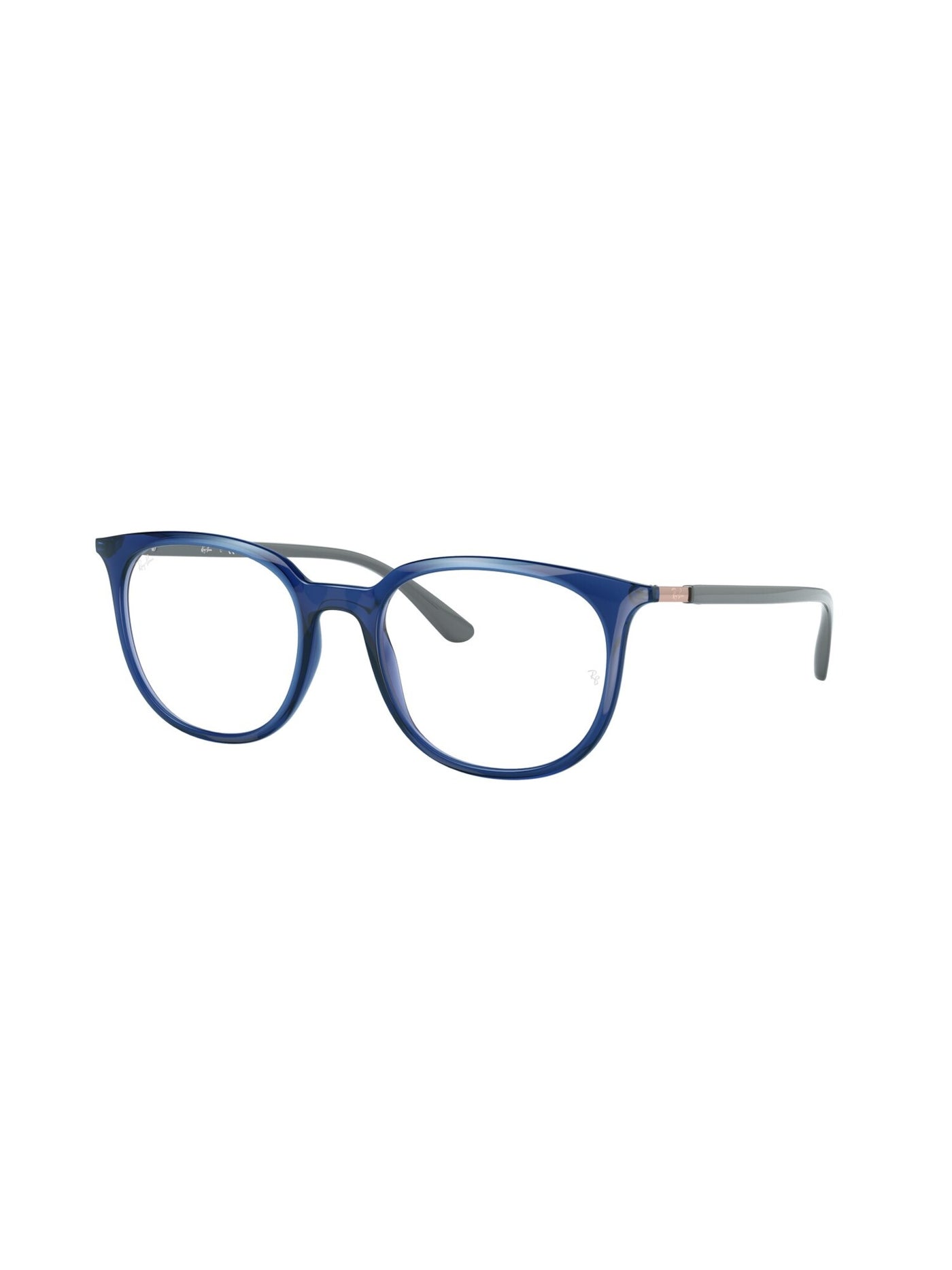 Ray-Ban RX7046 Erika Customizable Transparent Blue 51-18-140 Round Full Rim Unisex Eyeglasses Frames With Case and Cloth