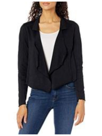 WILLIAM RAST Womens Black Textured Long Sleeve Front Tie Jacket Jacket XL