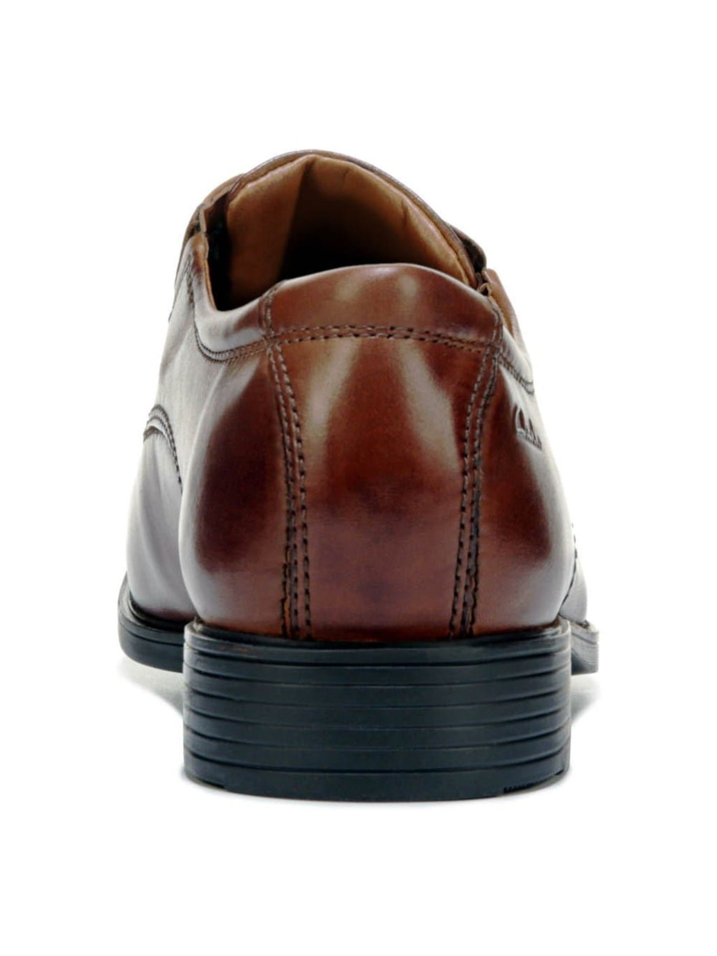 COLLECTION BY CLARKS Mens Brown Logo Accent Padde Collar Goring Cushioned Tilden Walk Round Toe Block Heel Lace-Up Leather Dress Oxford Shoes 9 M
