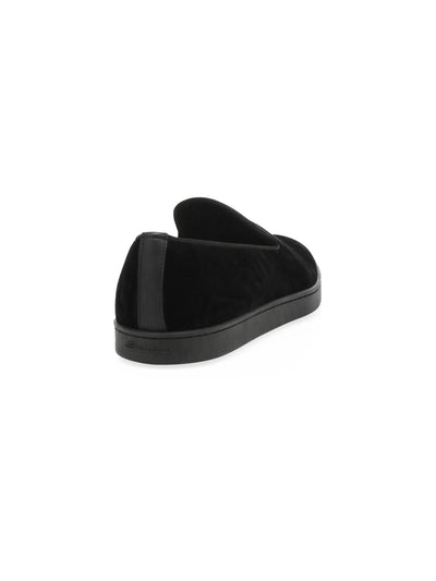 SANTONI Mens Black Notched Cushioned Muad Round Toe Slip On Dress Loafers Shoes 10.5 D