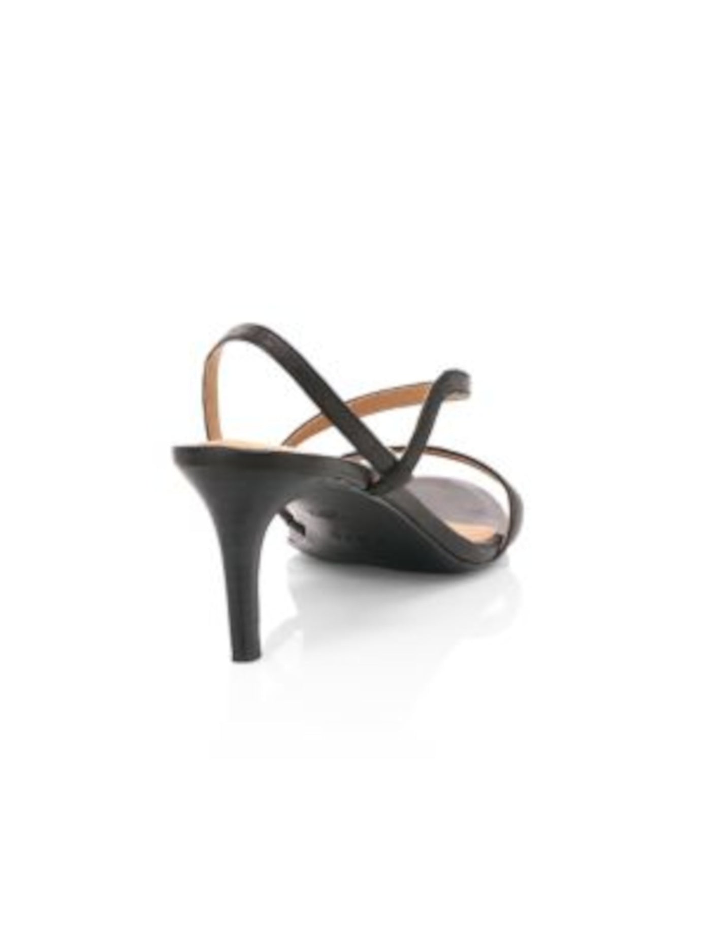 JOIE Womens Black Asymmetrical Padded Madi Round Toe Kitten Heel Slip On Leather Slingback Sandal 37