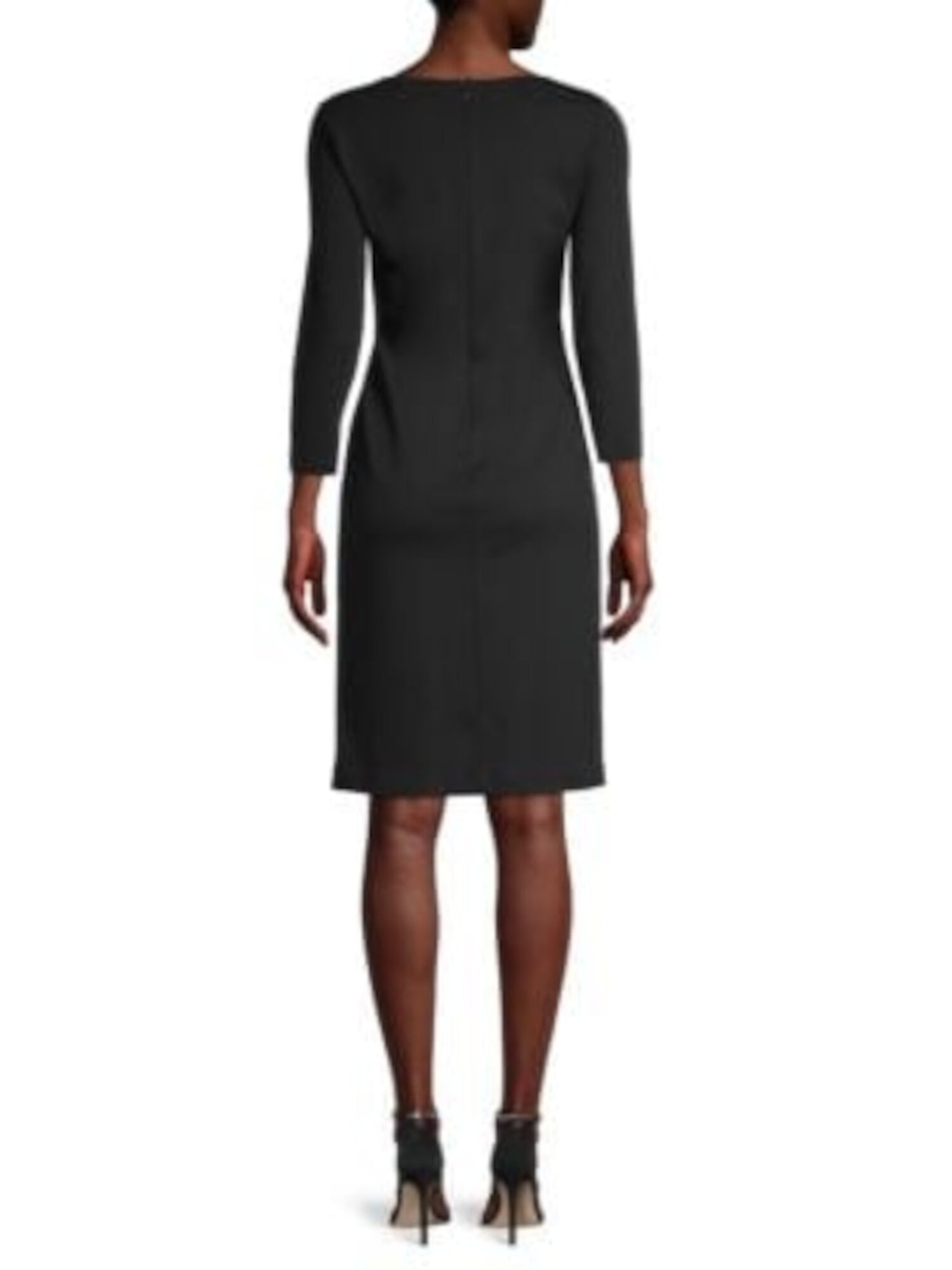 Emporio Armani Womens Black 3/4 Sleeve Jewel Neck Above The Knee Wear To Work Sheath Dress 42