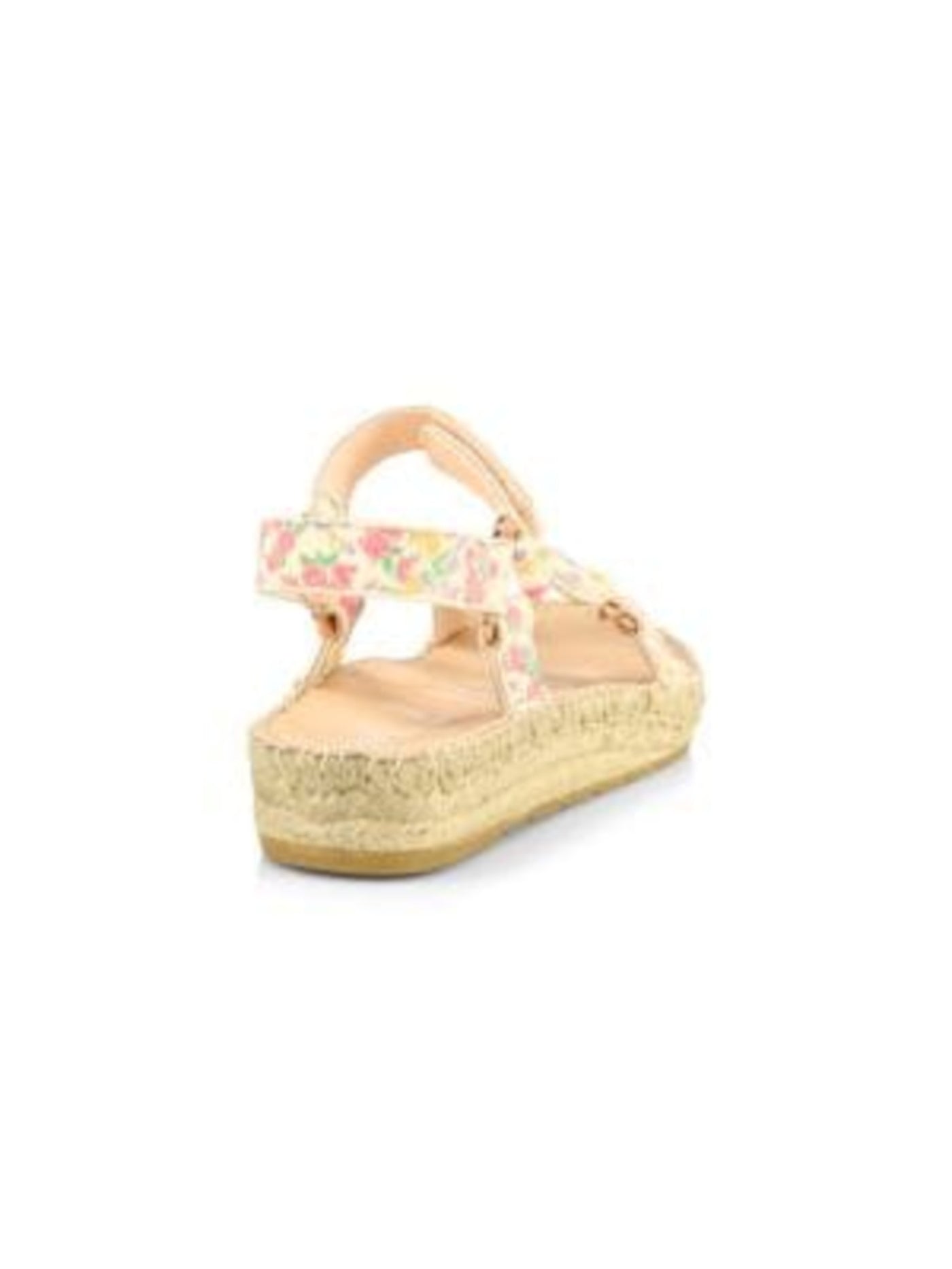 LOVE SHACK FANCY Womens Beige Floral 1" Platform Adjustable Strap Padded X Manebi Open Toe Wedge Espadrille Shoes 36