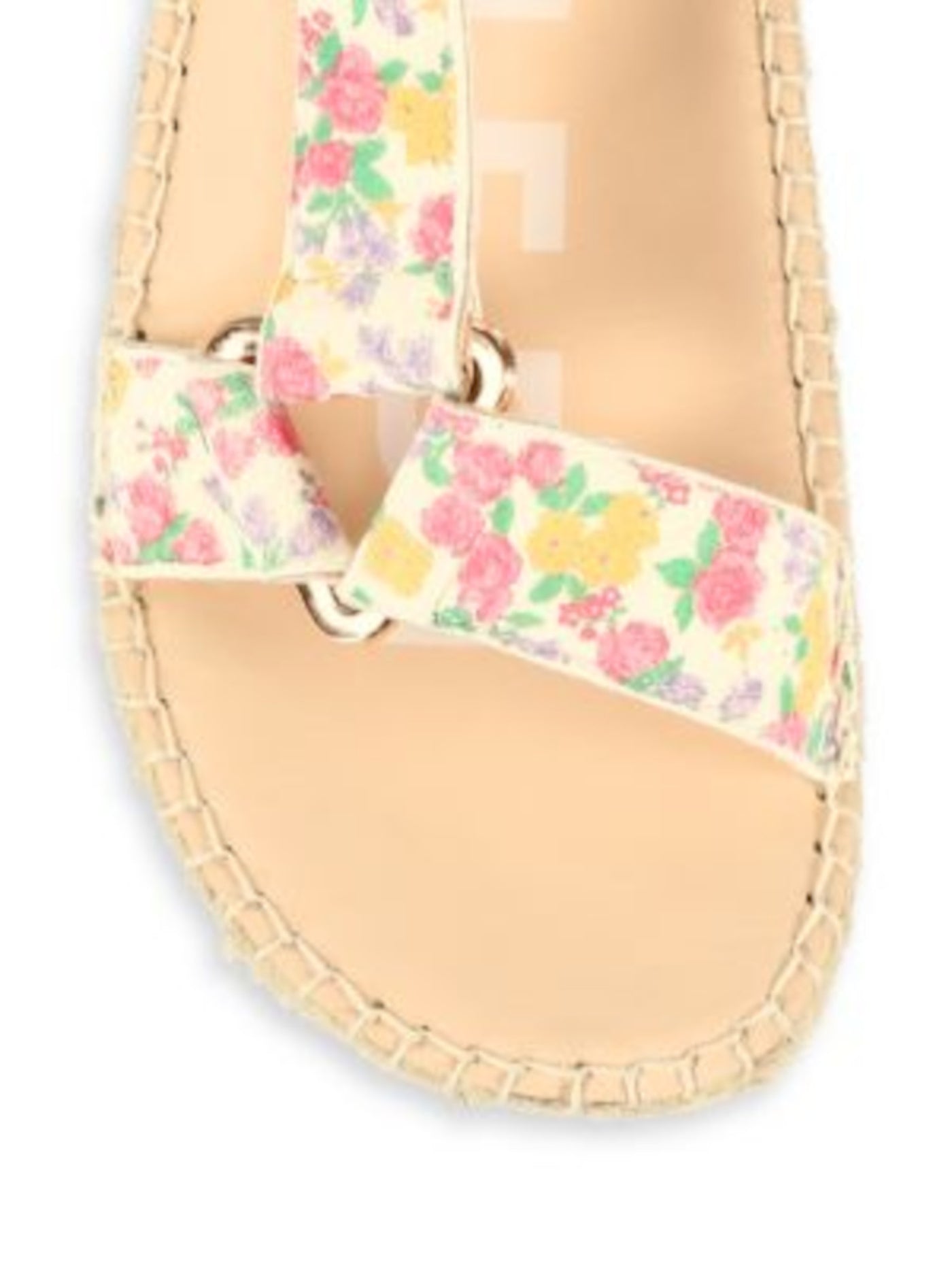 LOVE SHACK FANCY Womens Beige Floral 1" Platform Adjustable Strap Padded X Manebi Open Toe Wedge Espadrille Shoes