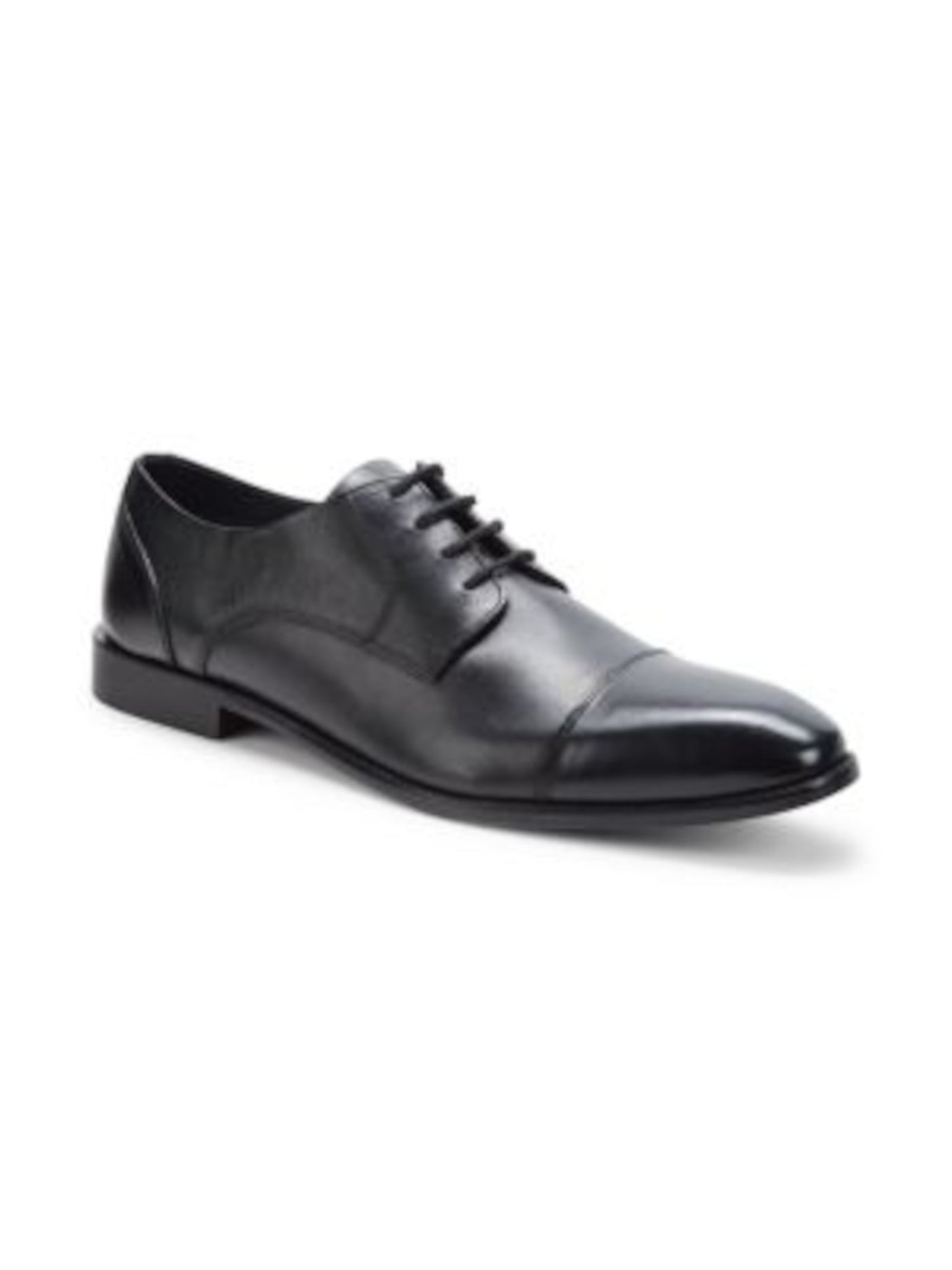 STEVE MADDEN Mens Black Padded Quill Cap Toe Lace-Up Leather Oxford Shoes 13 D