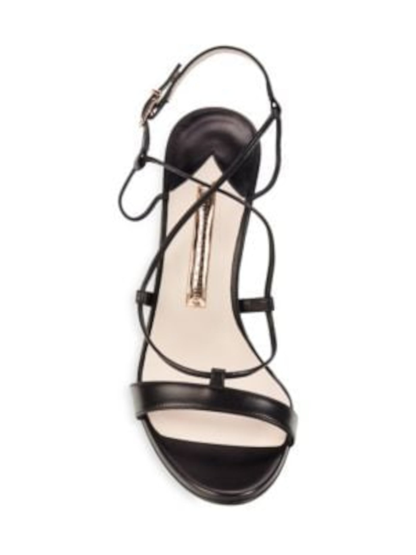 SOPHIA WEBSTER Womens Black Butterfly Strappy Paloma Round Toe Sculpted Heel Buckle Leather Slingback Sandal