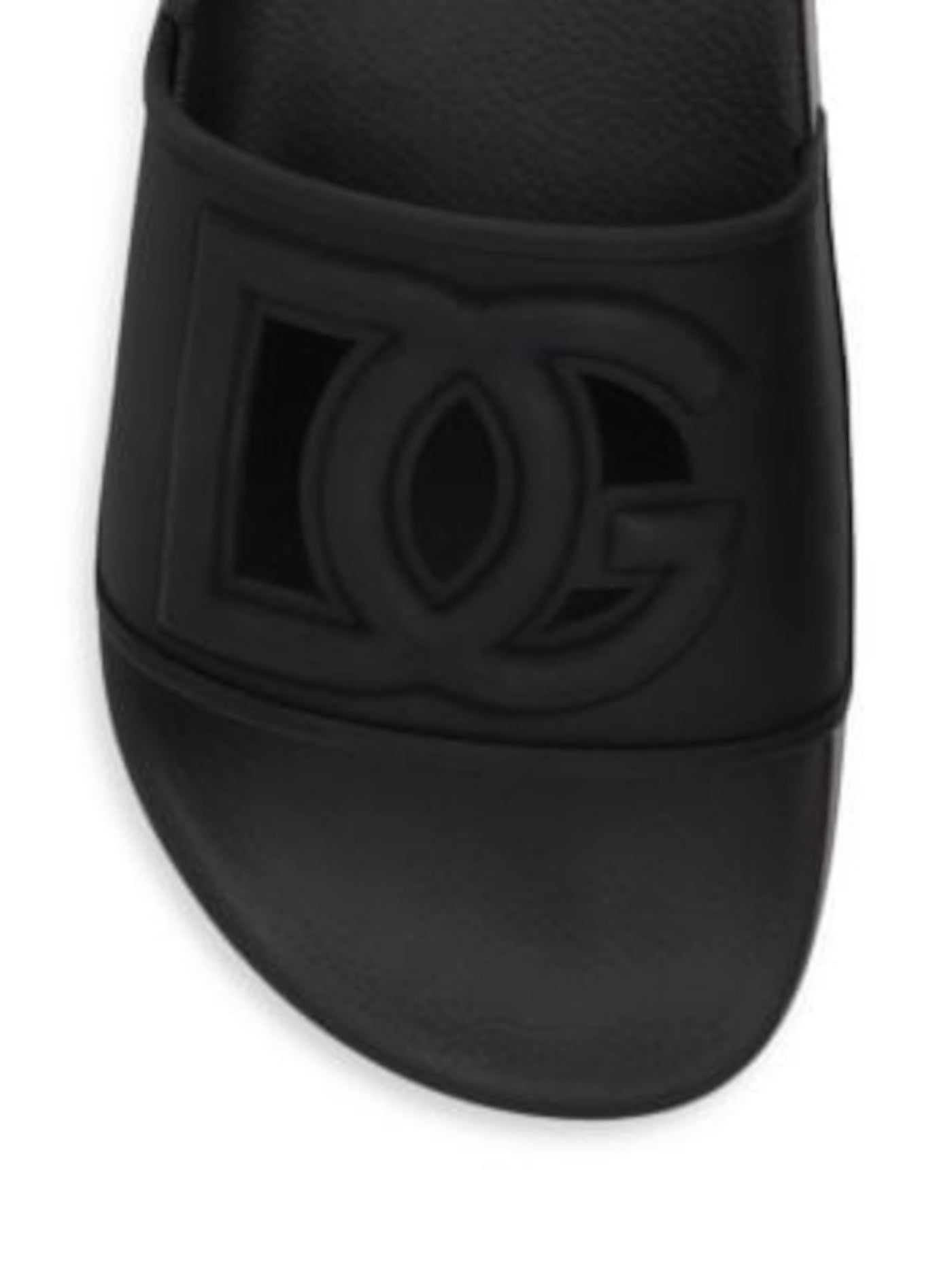DOLCE & GABBANA Womens Black Cut Out Logo 20223 Round Toe Platform Slip On Slide Sandals Shoes 38