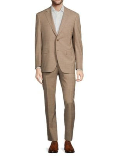 CANALI Mens Gray Flat Front, Patterned Regular Fit Suit Separate 32