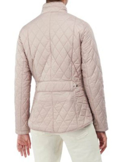 BARBOUR Womens Pink Pocketed Zippered Snap Placket Super Light Quilted Jacket 10