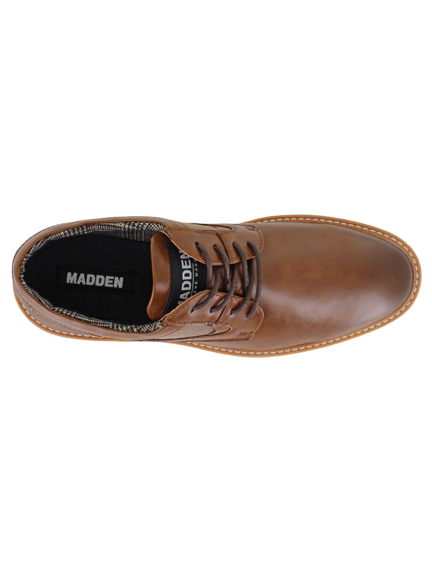 MADDEN Mens Brown Comfort Vypper Round Toe Lace-Up Dress Shoes