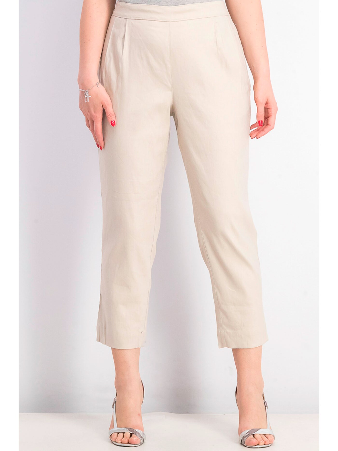 ALFANI Womens Beige Cropped Pants 0