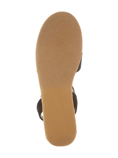 CHINESE LAUNDRY Womens Black 1.5" Platform Adjustable Strap Zala Round Toe Wedge Buckle Espadrille Shoes