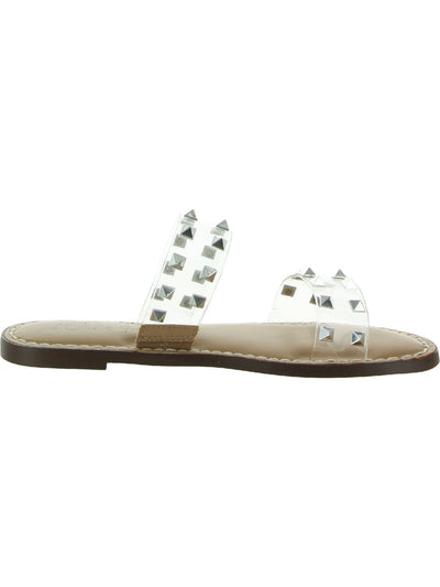 WILD PAIR Womens Clear Studded Ginniev Round Toe Slip On Slide Sandals 8 M