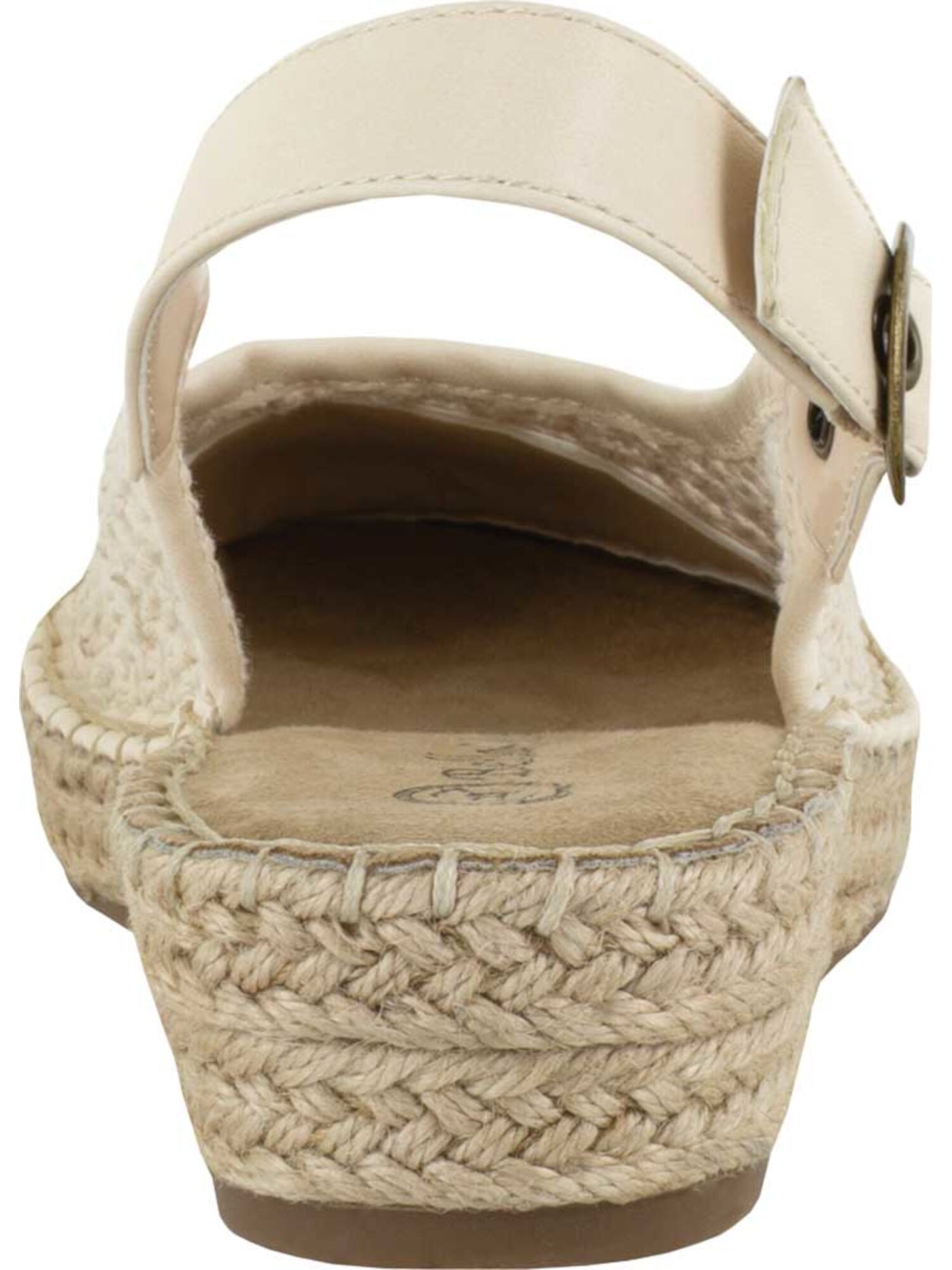 BELLA VITA Womens Beige Crochet 0.5" Platform Jute Wrapped Cushioned Comfort Olive Ii Round Toe Wedge Buckle Espadrille Shoes 8 WW