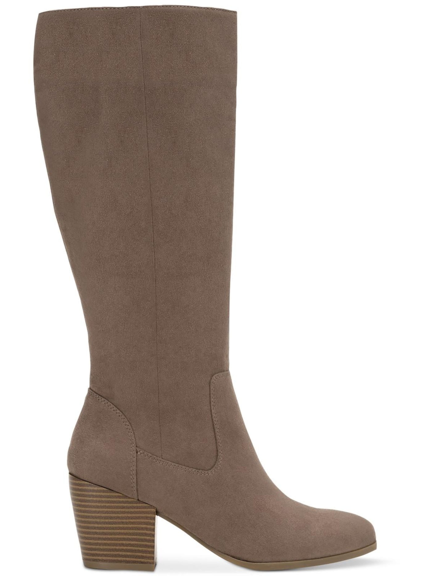 STYLE & COMPANY Womens Beige Cushioned Goring Warrda Round Toe Block Heel Zip-Up Dress Boots 9.5 M