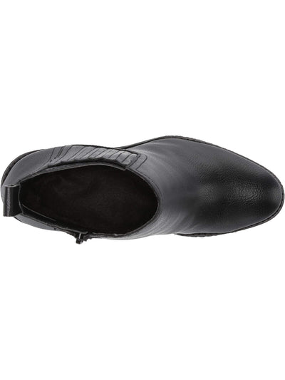 ZODIAC Womens Black Pull Tab Stretch Gore Comfort Indigo Round Toe Wedge Zip-Up Dress Booties 9.5 M