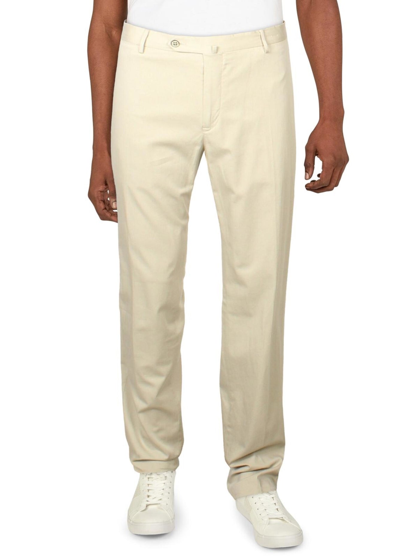 TORIN OPIFICIO Mens Beige Flat Front, Stretch, Stretch Chino Pants 54