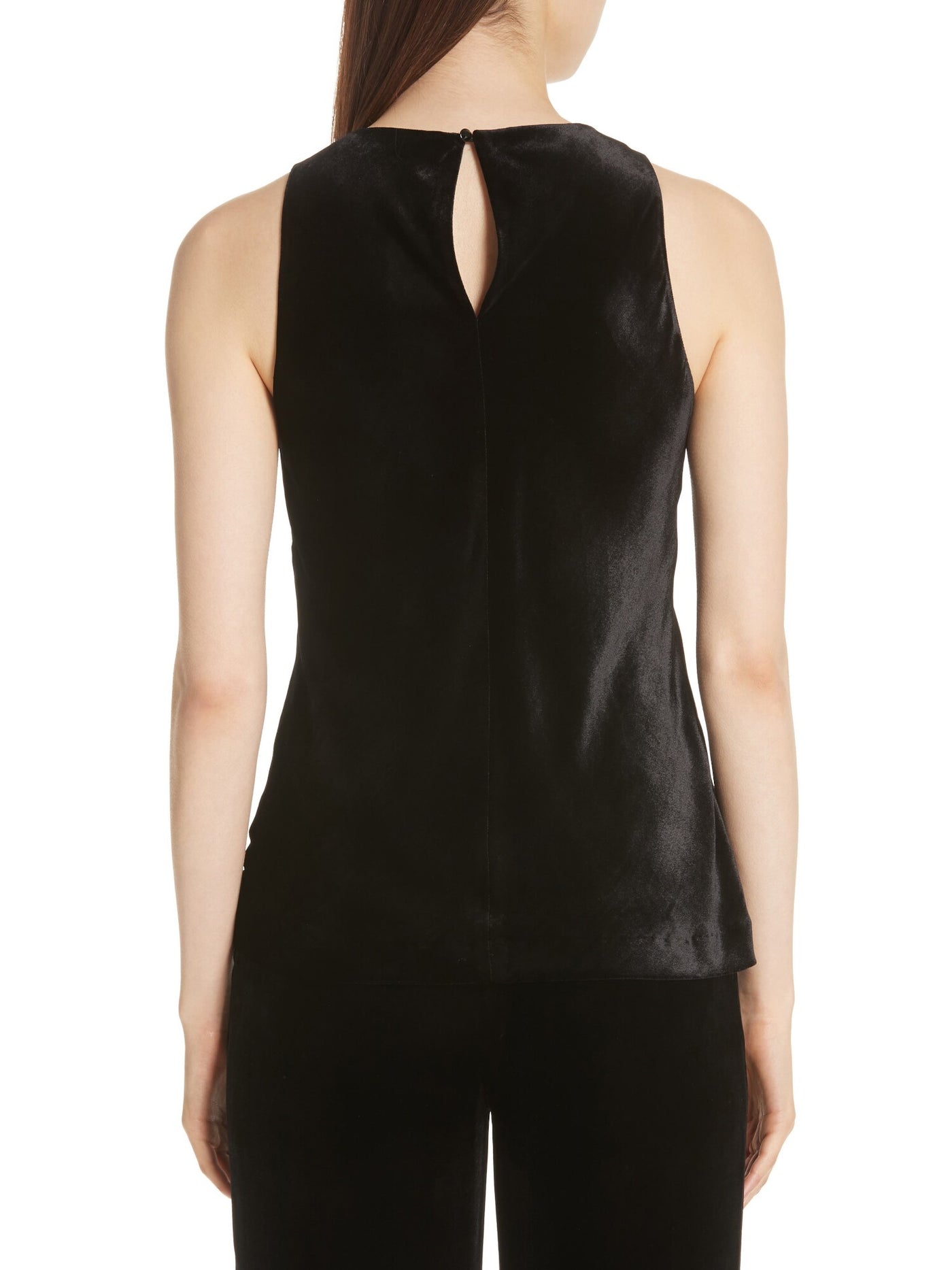 ST JOHN Womens Black Sleeveless Jewel Neck Party Top Petites Size: P